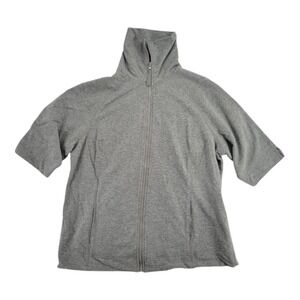 Venezia Jeans Women's Gray Zip Jacket Short Sleeve Cotton Blend Size 14/16
